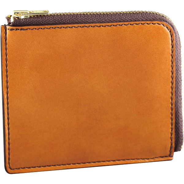 Ｌジップオイルレザーミニ財布ブラウン