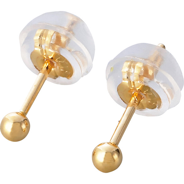 １８金丸玉２ｍｍボールピアス２ｍｍ丸玉１８金イエローゴールド