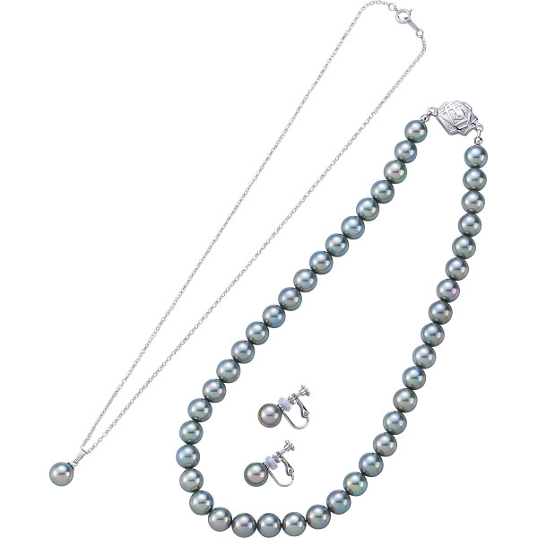 ローズユミローズ９ｍｍシェルパール３点セットグレー