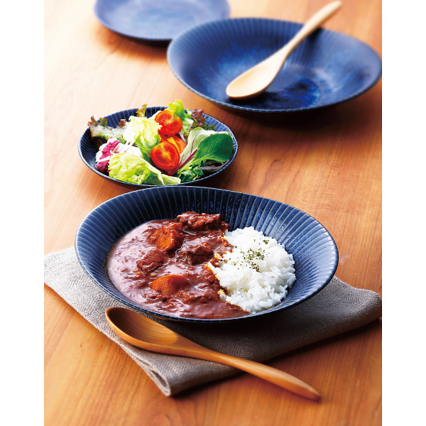 古窯群青　カレー皿＆プレートスプーン付