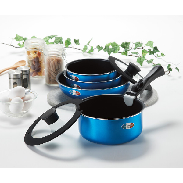 ジャンヌ・エコール　着脱ハンドル鍋４点セット