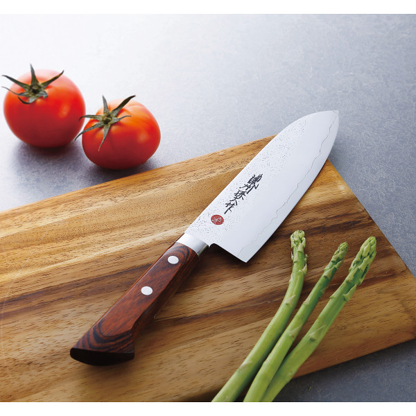 濃州孫六作　梨地本割込三徳包丁