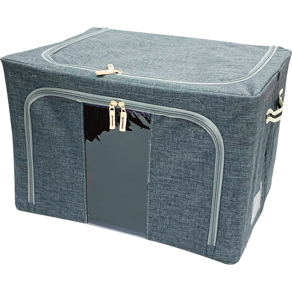 窓付き収納ボックス　５個セットグレー