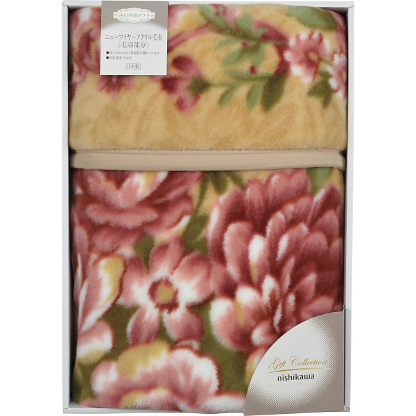 ｎｉｓｈｉｋａｗａ　アクリルニューマイヤー毛布（毛羽部分）ピンク