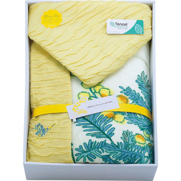 ミアミモザ　リバーシブル肌布団（ピローケース付）クリーム