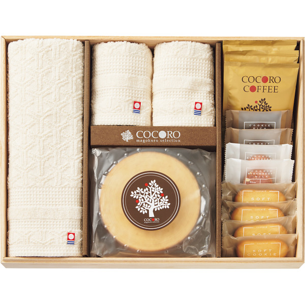 ココロ 今治タオル・バウムクーヘンセット(木箱入)