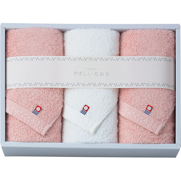 やさしいたおる フェイスタオル３枚セットピンク