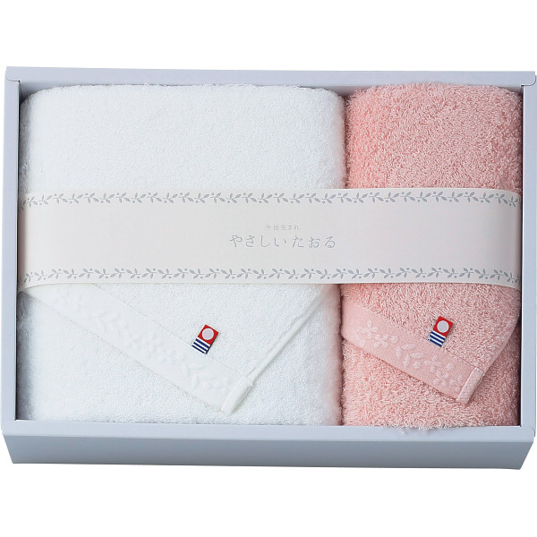やさしいたおる バス・フェイスタオルセットピンク