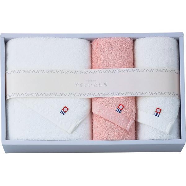 やさしいたおる バス・フェイスタオルセットピンク