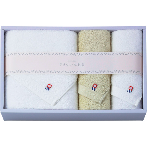 やさしいたおる バス・フェイスタオルセットグリーン