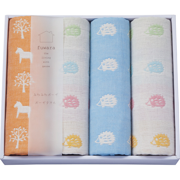 ふわら 四重織フェイスタオル４枚セット