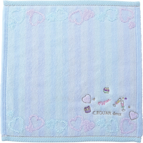 セルーアン　婦人タオルハンカチパーティーブルー