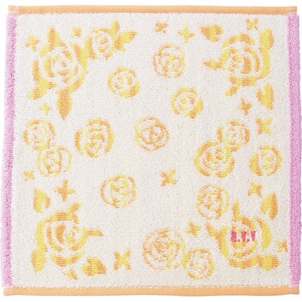アーヴェーヴェー　婦人タオルハンカチ薔薇イエロー
