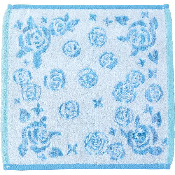 アーヴェーヴェー　婦人タオルハンカチ薔薇ブルー