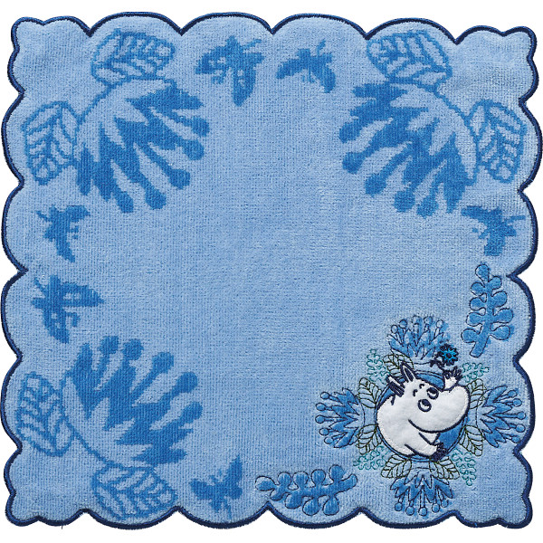 ムーミン　ミニタオルキルティングブルー