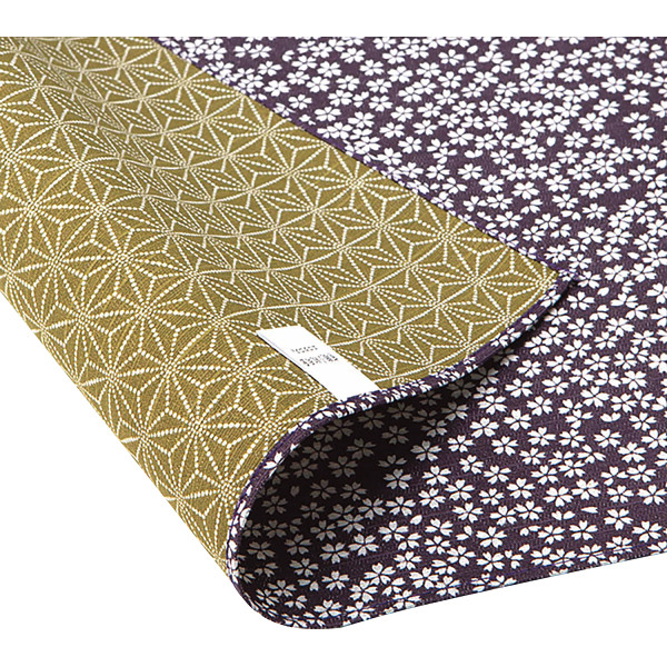 綿両面小紋ふろしき 大判紫／利休