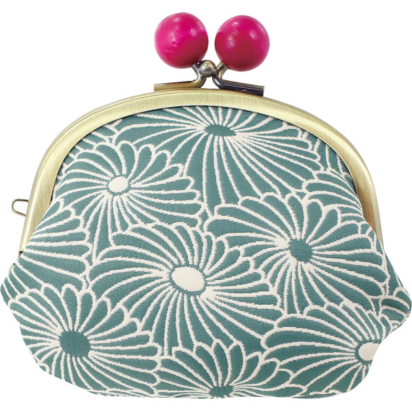 くろちく ふくれ織り 小銭入浅葱色