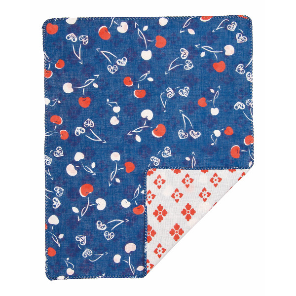 くろちく 両面ガーゼハンカチ葵さくらんぼ