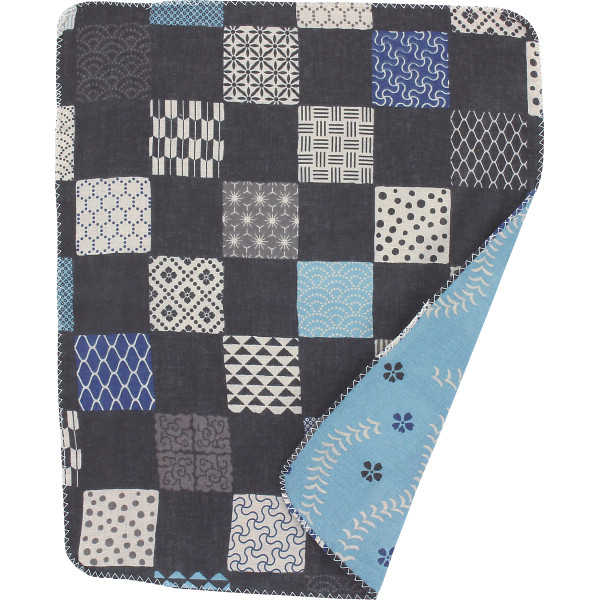 くろちく 両面ガーゼハンカチ市松小紋