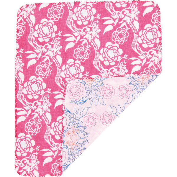 くろちく 両面ガーゼハンカチ花レース