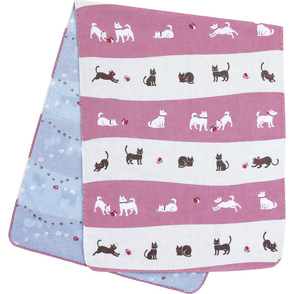 くろちく 両面ガーゼてぬぐい犬と猫