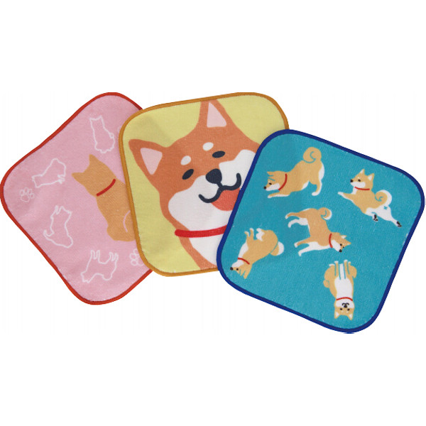 おしゃれミニタオル３枚セットしば犬