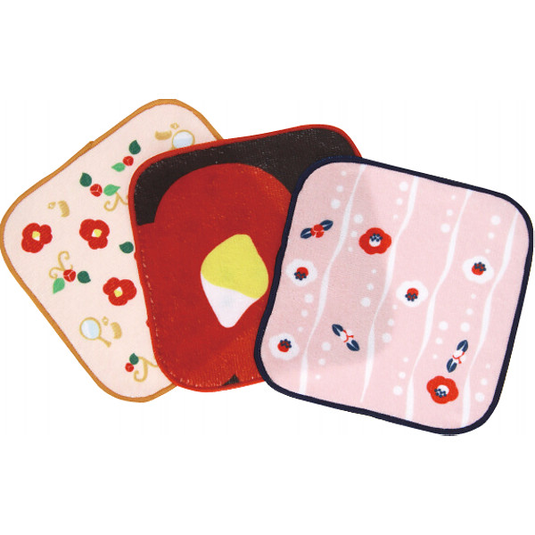 おしゃれミニタオル３枚セットつばき