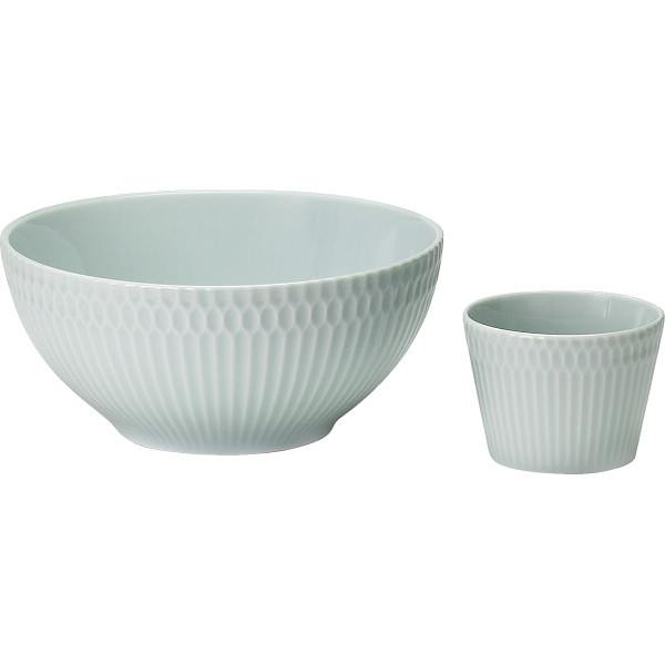 小田陶器　さざなみ　爽麺セットブルーホワイト