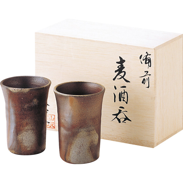 備前焼 山天窯 棧切り 組麦酒呑揃