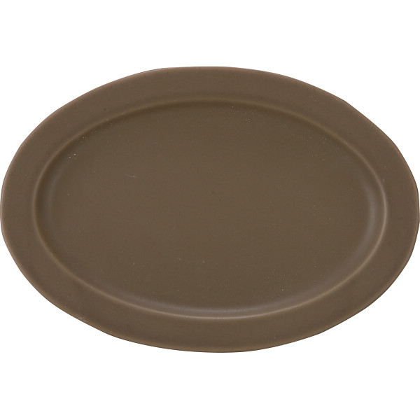 作山窯　ＳＡＲＡ　オーバルプレート（１枚）ブラウン