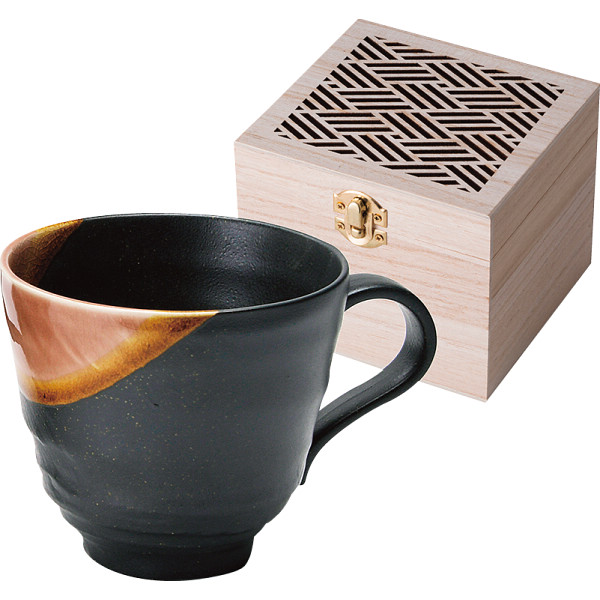 釉彩　マグ（木箱入）赤