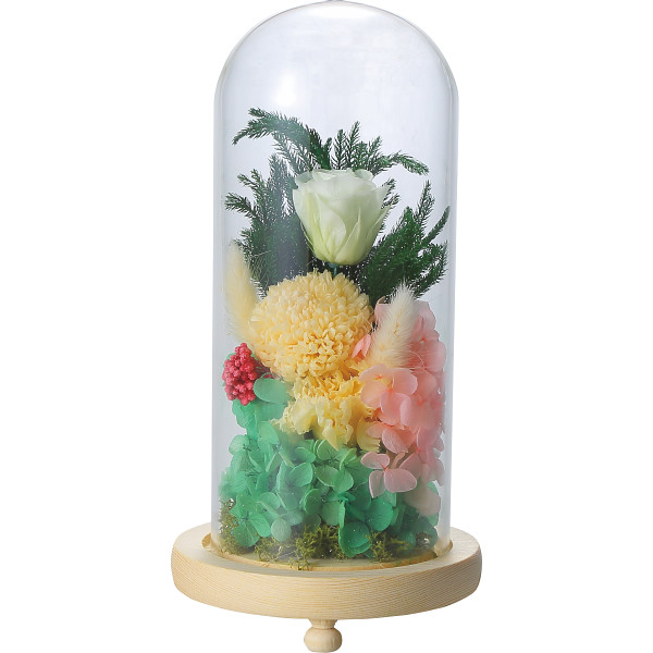 お供えガラスドームアレンジメント羽衣