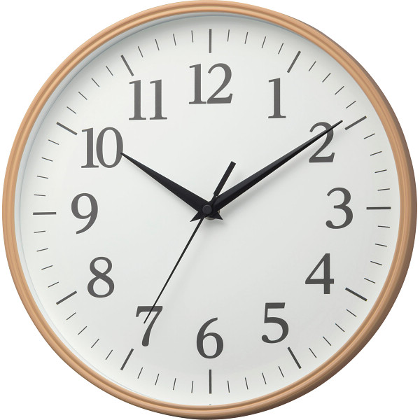 リズム　クオーツ掛時計茶色（白）