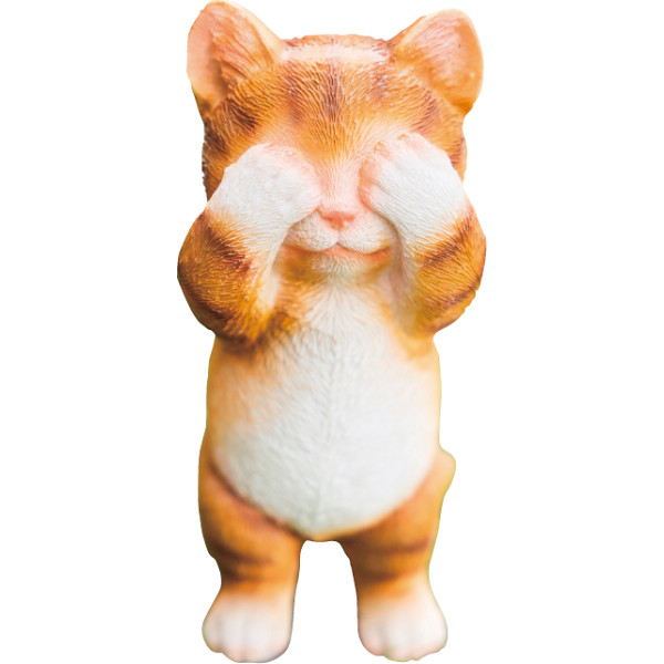 アニマルガーデンオーナメント　茶トラみてないよ