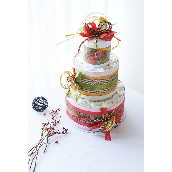 おむつｄｅケーキ 和柄 水引 ２段