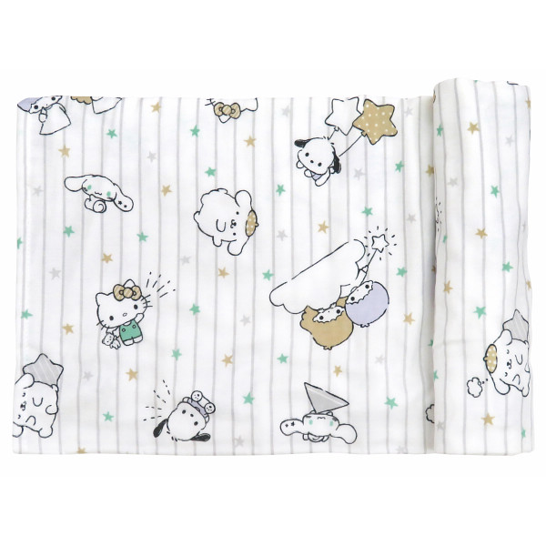 サンリオベビー ガーゼおくるみ星グレーストライプ