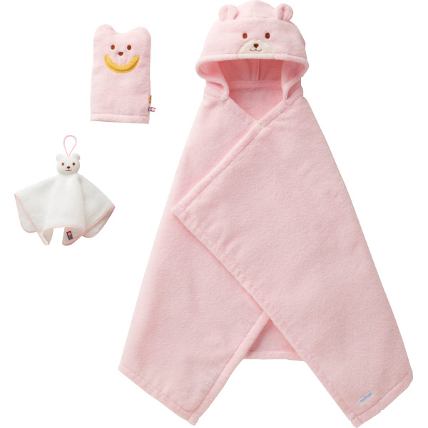 ミキハウス バスポンチョセットピンク