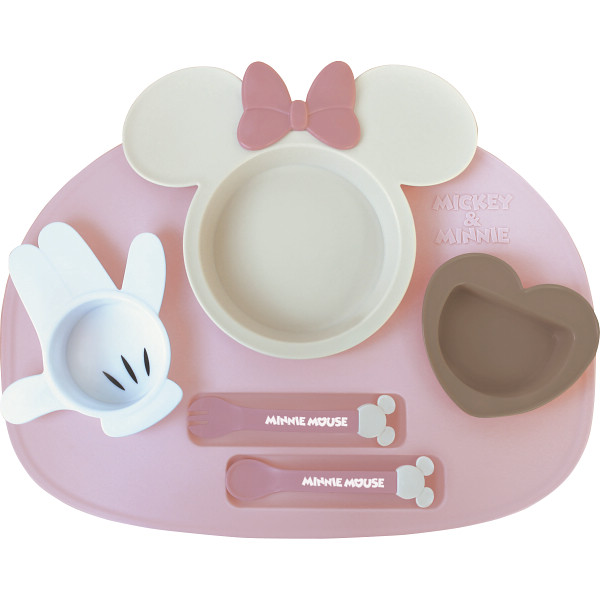 アイコンランチプレートミニーマウス×ピンクベージュ