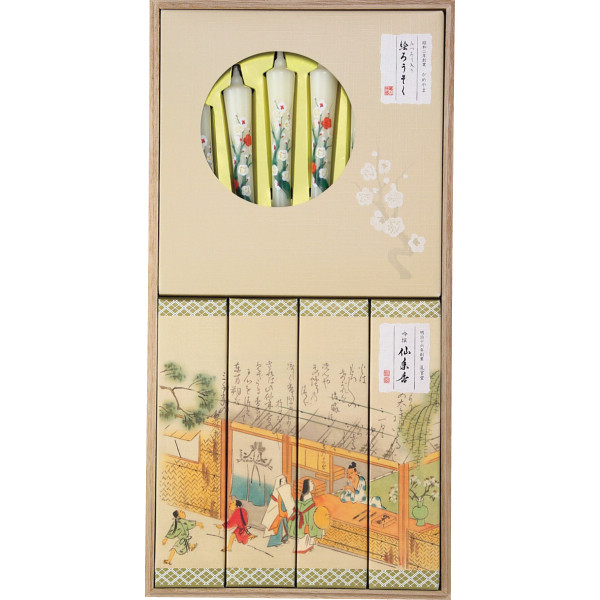 カメヤマ 吟撰 仙年香 絵ろうそくセット（桐箱入）