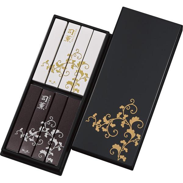 日本香堂　司薫　二種香（白檀・沈香）８箱入（塗箱入）