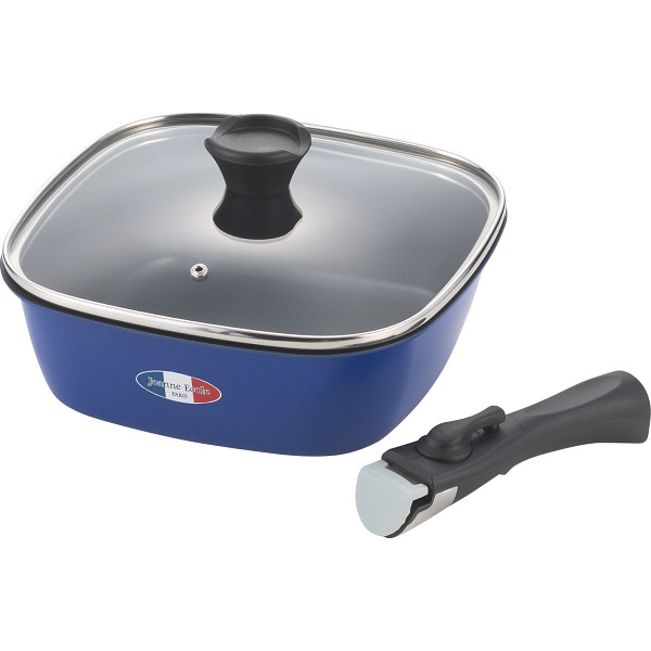 ジャンヌ・エコール　着脱ハンドル角型深鍋（２４ｃｍ）