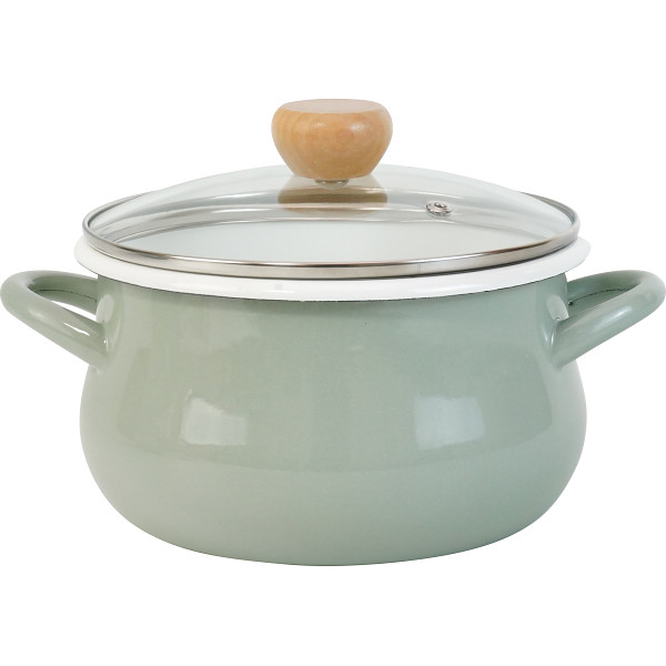 ストクック　ＩＨホーローポット（２０ｃｍ）グリーン