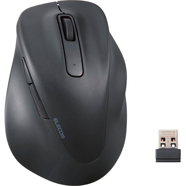エレコム　ワイヤレスマウス　静音　２．４ＧＨｚ　５ボタン　抗菌ブラック