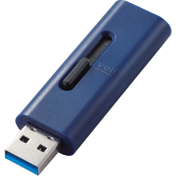 エレコム　ＵＳＢメモリー　ＵＳＢ３．２／Ｇｅｎ１　スライド　１２８ＧＢブルー