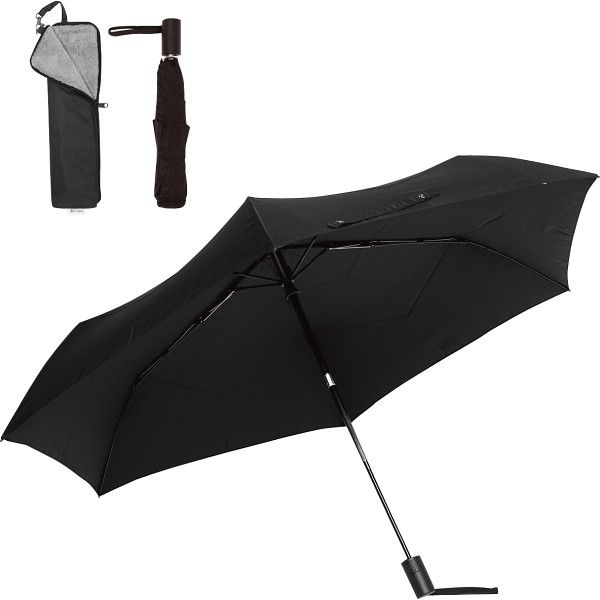 自動開閉６本骨カーボン雨傘　形状安定ブラック