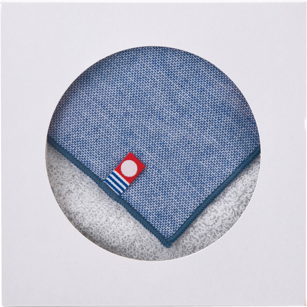 今治ガーゼ＆パイルミニハンカチネイビー