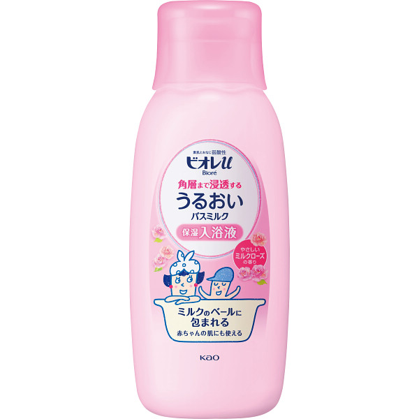 ビオレｕ 角層まで浸透する うるおいバスミルク 本体やさしいミルクローズの香り