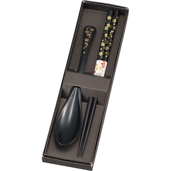 箸・スプーン　桜黒
