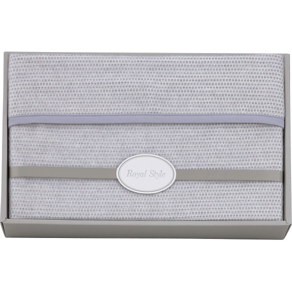 ジャカード織アクリルひざ掛けグレー