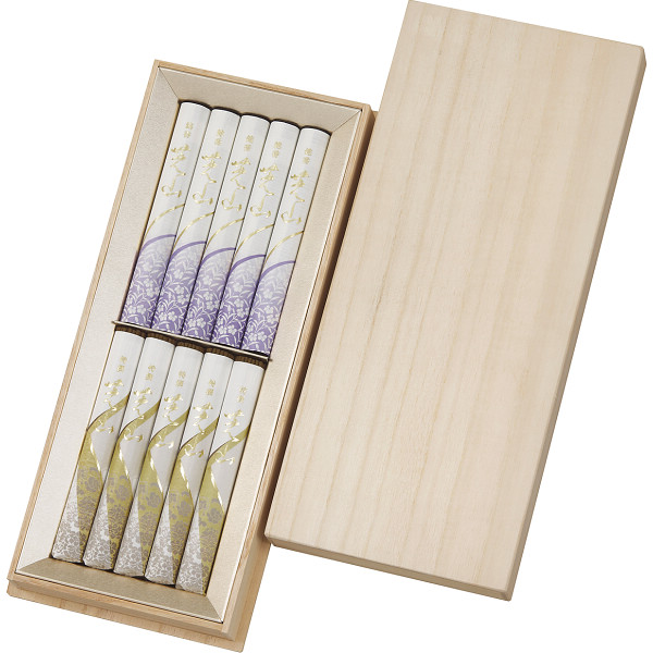 日本香堂 芝山 二種香（銘香芝山・特撰芝山） 短寸１０入（桐箱入）